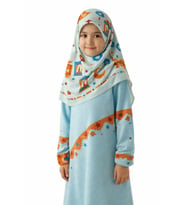 Valino Ramazan Neşesi Krep Çocuk Eşarp 75x75 cm (Beyaz)