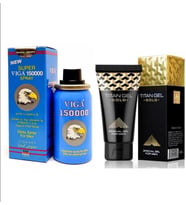 1 VİGA 150000 GECİKTİRİCİ SPREY+ TİTANGEL GOLD ERKEK PENİS BAKIM JELİ