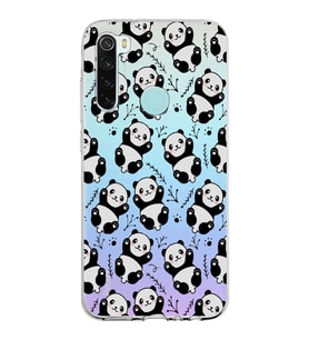Xiaomi Redmi Note 8 Uyumlu Kapak Panda Tasarımlı Şeffaf Silikon Kılıf
