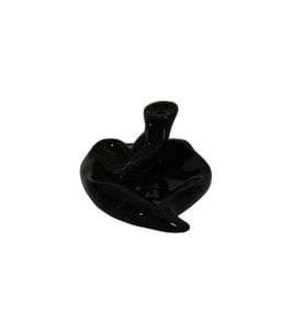 Geri Akış Buhurdanlık Tütsülük Seramik Kalp Siyah Backflow C0888