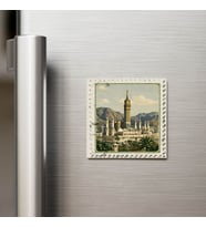 Suudi Arabistan Saudi Arabia - Posta Pulu Temalı Ülke - Baskılı Buzdolap Magneti Kare - 9x9 cm