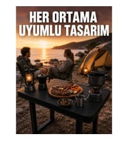 Mey İthalat® Çok Amaçlı Katlanır Kamp Masası Dayanıklı Piknik Balkon Bahçe Masası