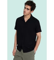 Erkek Basic Relaxed Fit Kısa Kollu Gömlek Pamuklu Günlük Kullanım Yaz Aylarının Vazgeçilmezi (Siyah)