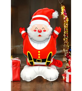 Ayaklı Küçük Oturan Noel Baba Balon Yılbaşı Balonu