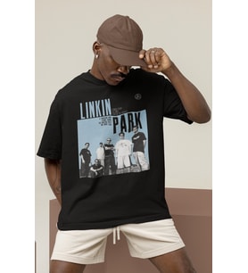 Tasarım Linkin Park Rock Metal Müzik Grubu Baskılı Unisex Oversize Tişört
