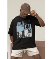 Tasarım Linkin Park Rock Metal Müzik Grubu Baskılı Unisex Oversize Tişört
