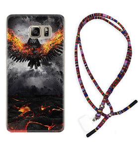 Samsung S7 Edge S20 Fe Plus Ultra S21 S22 Kılıf Boyun Asklı Rasta Silikon Ateş Kartalı 1766