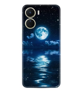 Vivo Y16 Kılıf Resimli Desenli Baskılı Silikon Night Moon 1133