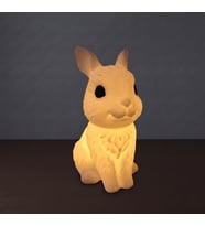 Riva Self Oturan Tavşan Figürlü 3D Baskı Tealight Mumluk / Dekoratif Ambiyans Aydınlatma