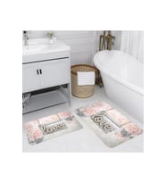 Rovigo Home Dijital Baskılı 2'li Banyo paspas Takımı RVG5056 (Pembe)