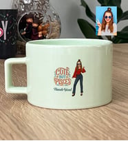 Kişiye Özel Karikatürlü Cute But Pisces Balık Burcu Lüks Pastel Fincan Doğum Günü Hediyesi