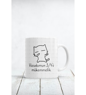 Vücudumun 3/4'ü Mükemmellik Baskılı Kupa Bardak