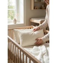 Çift Katlı Müslin Çocuk Yastık Kılıfı %100 Pamuk 35x45 cm 2’li Bebek Çocuk Kılıf Seti Ekru