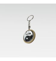 YingYang Kedi Anahtarlık, Kedili Anahtarlık, Cam Kaplama Kedi Anahtarlık (Ahşap)