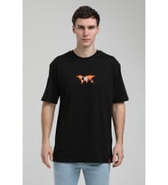 Bisiklet Yaka Siyah Oversize Tişört 23SSM20332