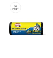 Battal Boy Çöp Torbası 75 x 90 cm 10 Lu Rulo x 10 Paket = 100 Adet (Siyah)