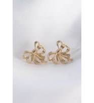 Pirinç Gold Renk Fiyonk Küpe 5886 - SSSSSS9583-1575