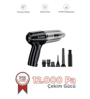Torima LT-107C Mini Çok Fonksiyonlu Üflemeli Şarjlı Araç Süpürgesi El Süpürgesi (Siyah)