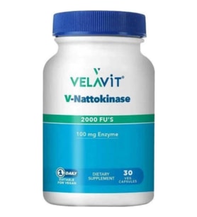 Velavit V-Nattokinasse 2000 Fu's 100 mg Enzyne 30 Kapsül