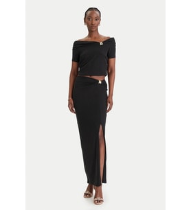 Guess Brigitte Midi Kadın Siyah Etek W6GD15K2936-JBLK