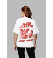 Black Sabbath Heaven And Hell Yazılı Unisex Oversize Müzik Grubu Tişört