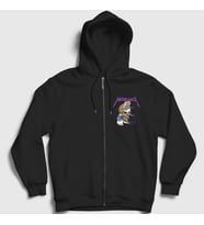 Presmono Unisex Siyah Justice V2 Metallica Fermuarlı Kapüşonlu Sweatshirt 292561tt