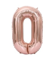 0 Rakam Rose Gold Folyo Balon 40 inç 100 cm