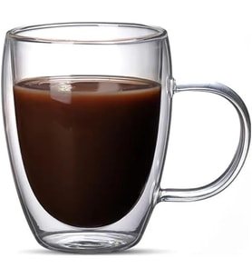Çift Cidarlı Latte, Kahve, Meşrubat, Bitki Çayı Cam 300 ML Kupa Seti, 1 Adet - 12038