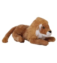 Küçük Yatan Aslan Kahve Peluş 45 cm (Koyu Sarı)