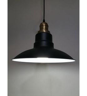 RİOLİGHT RETRO,RUSTİK,MODERN ESKİTME DUYLU SİYAH İÇİ BEYAZ MUTFAK,CAFE METAL SARKIT AVİZE ÇAP:30CM