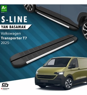 S-Dizayn Volkswagen Transporter T7 Uzun Şase S-Line Aluminyum Yan Basamak 263 Cm 2025 Üzeri A+ Kalite