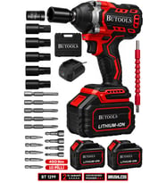 BUTOOLS 450 Nm Akülü Somun Bijon Sökme Takma Sikma Makinesi Matkap Vidalama Kömürsüz Motor