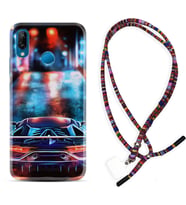 Huawei P20 Lite Mate 10 20 Lite Pro P40 Lite KılıfBoyun Asklı Rasta Silikon Neon Cars 1724