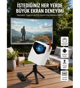 Hd Ayaklı Portatif Projeksiyon Cihazı Android İşlemcili Sinema Projektörü