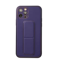 İphone 12 Pro Kılıf Coco Deri Standlı Kapak - Mor