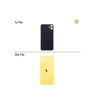 iPhone 11 Sarı Renk Arka Kapak Arka Cam Batarya Kapağı Lazer Kesim Kapak Pil Kapağı