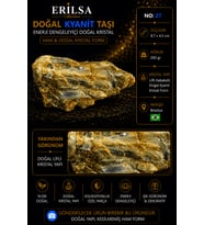 Sertifikalı Doğal Kyanit Taşı Ham Kristal Kütle Doğal Mineral No 28