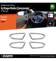 Renault Captur 2 Krom İç Kapı Kolu Çerçevesi 2020 2021 2022 2023 2024 2025