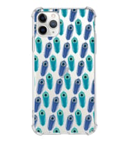 PrintiFy Apple iPhone 11 Pro Max Uyumlu Nazar Boncuğu 4 Baskılı Şeffaf Köşe Korumalı Antişok Kılıf