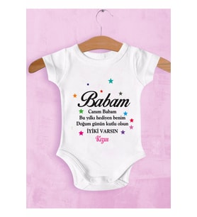 Unisex Bebek Beyaz Canım Babam Iyiki Varsın Zıbın