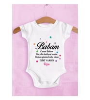 Unisex Bebek Beyaz Canım Babam Iyiki Varsın Zıbın