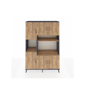 Hyperion Gardrop 9 Raflı 6 Kapaklı 132x44x195 Antrasit-Çam
