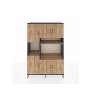Hyperion Gardrop 9 Raflı 6 Kapaklı 132x44x195 Antrasit-Çam