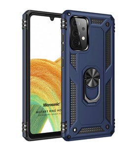 Microsonic Samsung Galaxy A53 5G Kılıf Military Ring Holder Lacivert