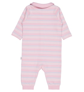 Civil Baby Bebe Yakalı Çizgili 6-18 Ay Tulum - Pembe 12-18 Ay