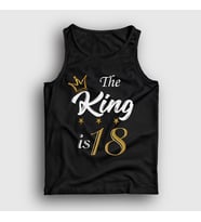 Presmono Unisex Siyah 18 Yaş Doğum Günü Hediye Birthday King Atlet 531067tt