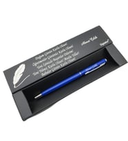 Signator® C514 Slim Mavi Krom Tükenmez Kalem  İsme Özel Kalem  Hediyelik Kalem (Karışık)