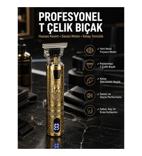 Mey İthalat® Tıraş Makinesi Çizik Tıraş Paslanmaz Çelik Uzun Ömürlü Şarjlı