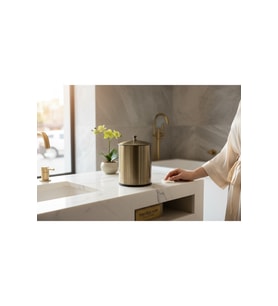 Antik Gold Eskitme Retro Banyo Çöp Kovası Kulplu, şık ve kullanışlı