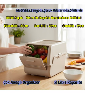 Technow Motek MT-40 S-Box 8 Litre Çok Amaçlı Organizer Düzenleyici Bej 1 Adet